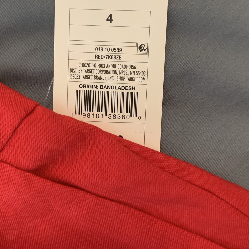 A New Day Pants Womens 4 Red Wide Leg Pleated Front High Rise Office Career - Picture 5 of 12